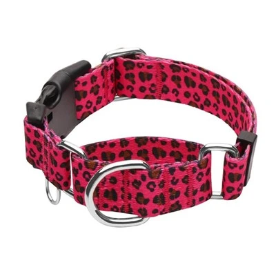 ปลอกคอสุนัขสีชมพู Martingale